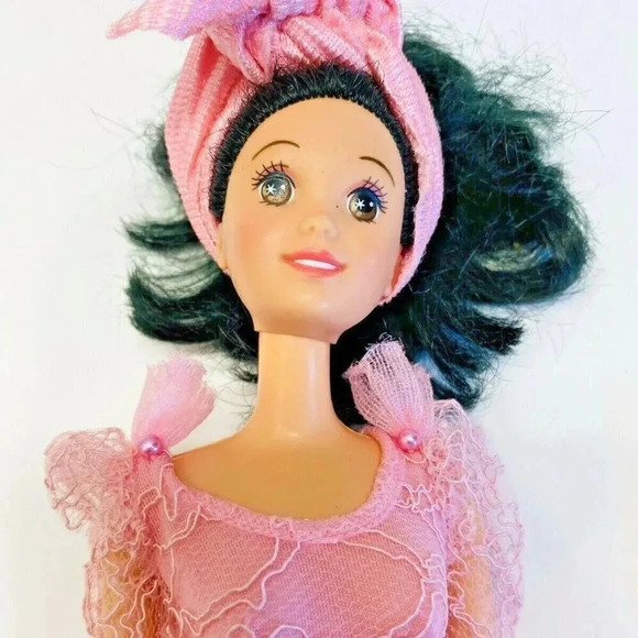 MATTEL BARBIE Disney Doll Black Hair Brown Eyes Pink Dress 12" Tall - Picture 11 of 11